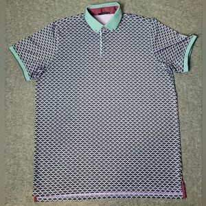 Greyson Thunderbird Mens Size XL Golf Polo WindflowOver Print Purple Shirt